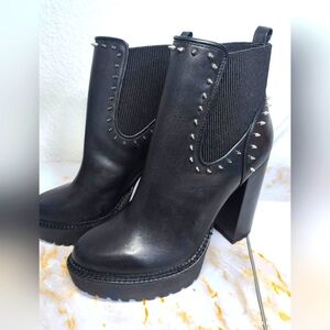 Gianni Binni Leather platform spiky booties